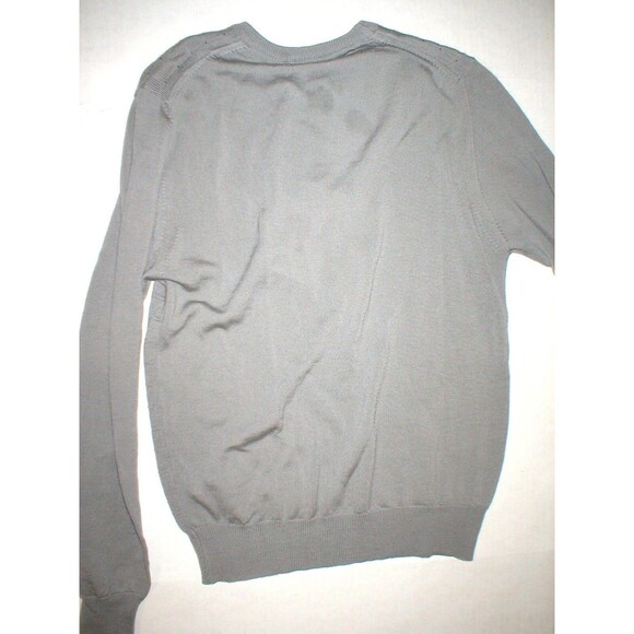 New Mens M NWT Calvin Klein Collection Merino Wool Sweater Gray Italy Squares - Picture 5 of 7